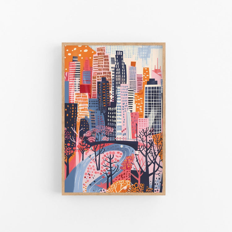 Whimsical Chicago Cityscape Art Print