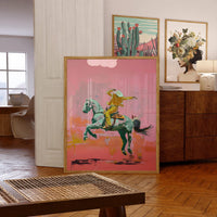 Surreal Cowboy Horse Rider Art Print