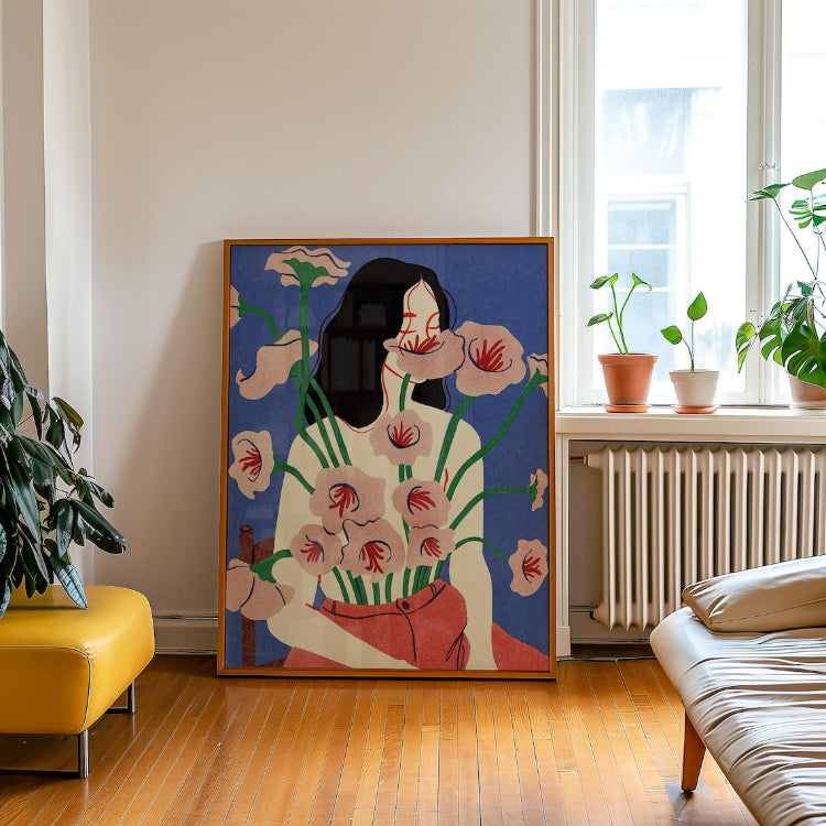 Floral Woman Surreal Art Print